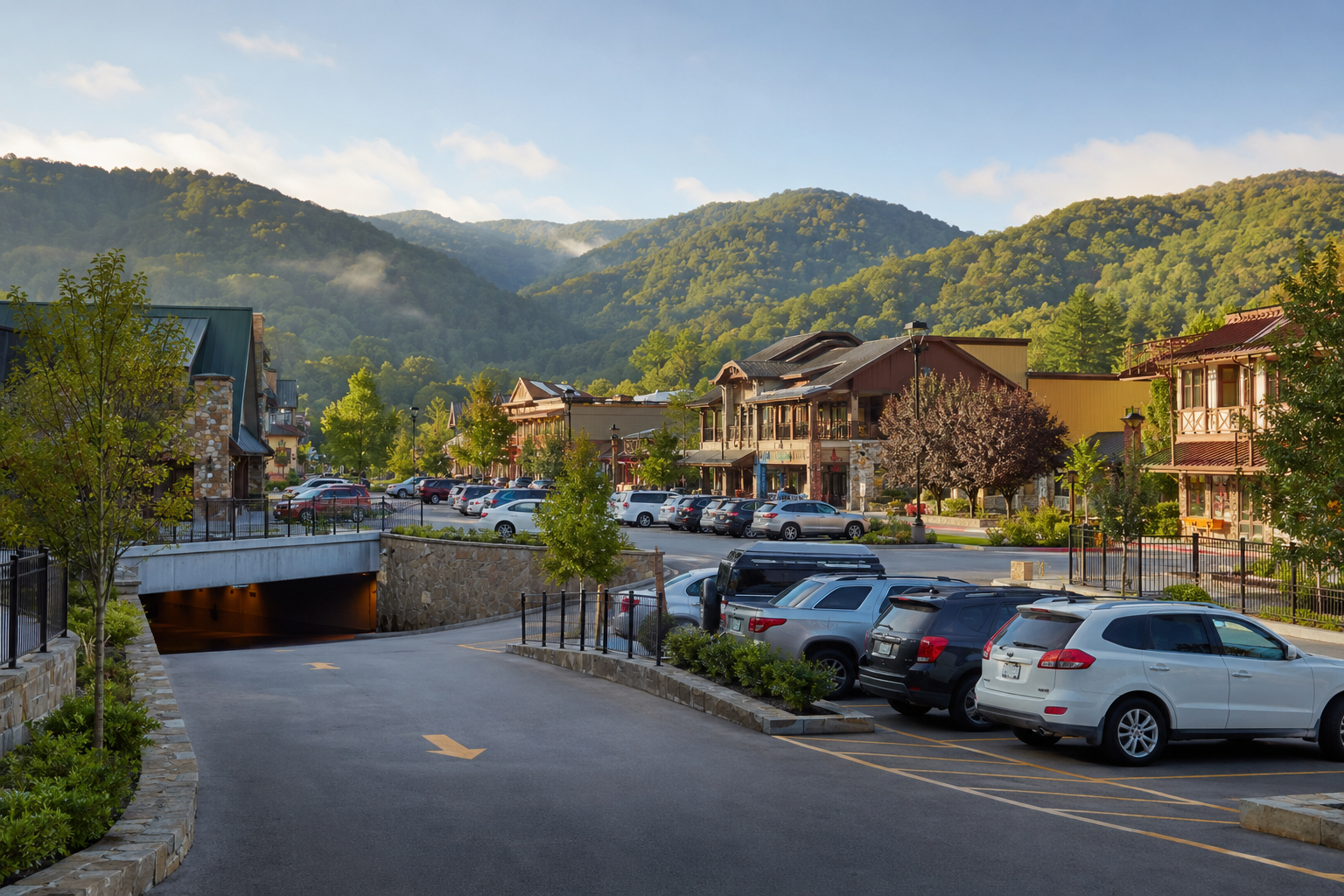 Downtown Gatlinburg parking near shops and attractions