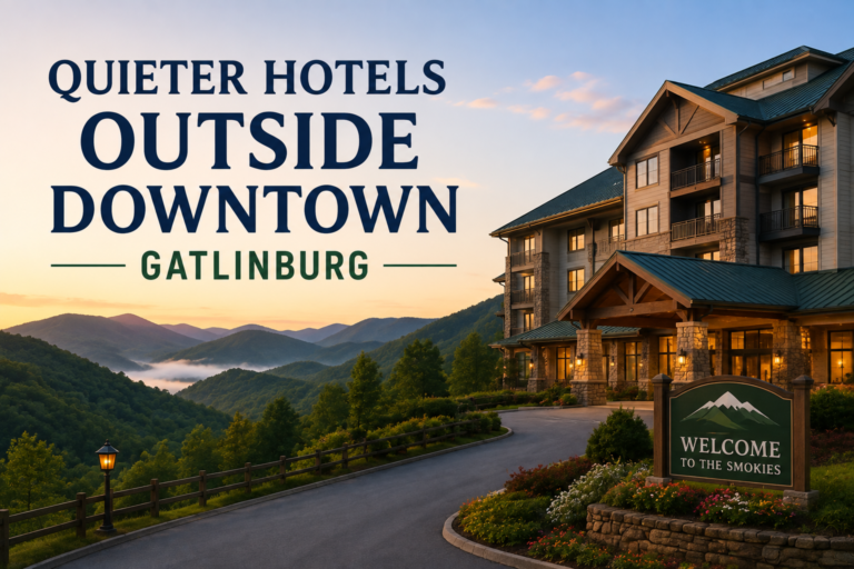 Quiet Gatlinburg hotel in a peaceful mountain setting outside downtown
