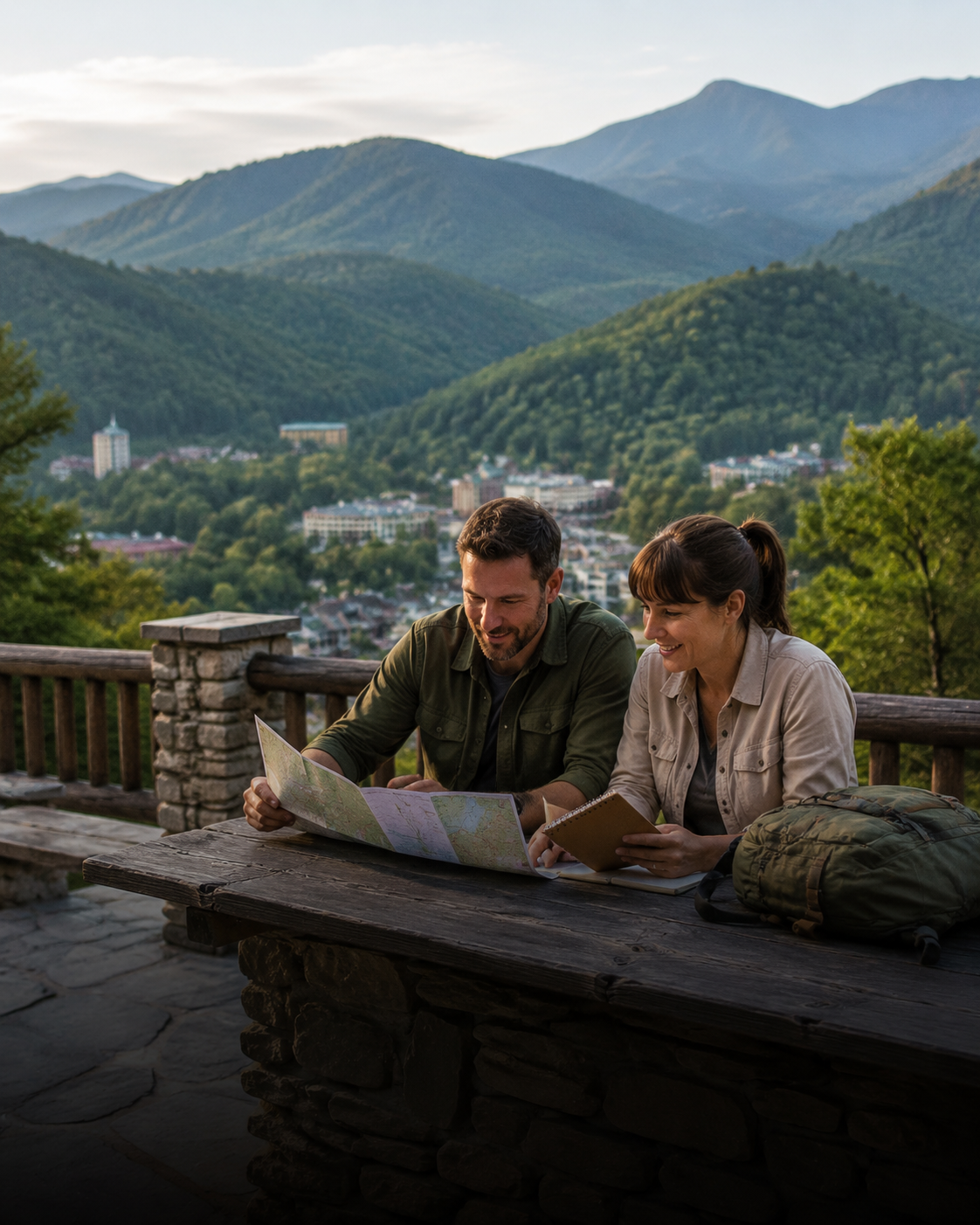 Visitors planning a Gatlinburg trip with the Smoky Mountains nearby